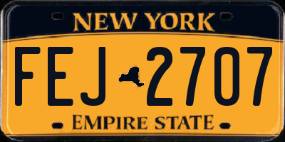 NY license plate FEJ2707