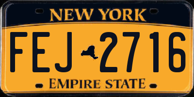 NY license plate FEJ2716