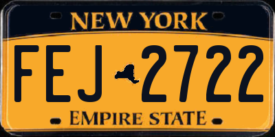 NY license plate FEJ2722