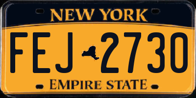 NY license plate FEJ2730