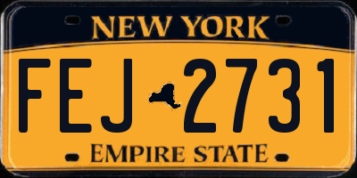 NY license plate FEJ2731
