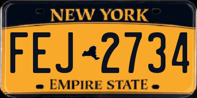 NY license plate FEJ2734