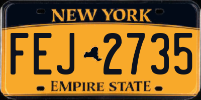 NY license plate FEJ2735