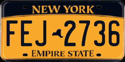 NY license plate FEJ2736