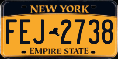 NY license plate FEJ2738