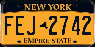 NY license plate FEJ2742