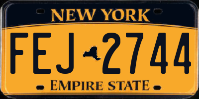 NY license plate FEJ2744