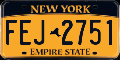 NY license plate FEJ2751