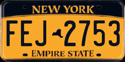 NY license plate FEJ2753