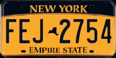 NY license plate FEJ2754