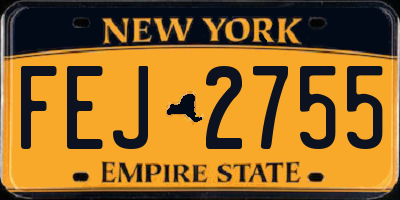 NY license plate FEJ2755