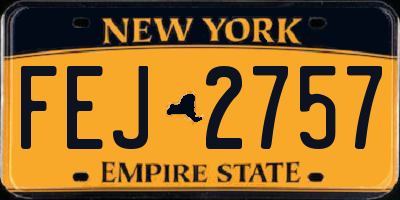 NY license plate FEJ2757