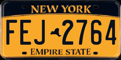 NY license plate FEJ2764