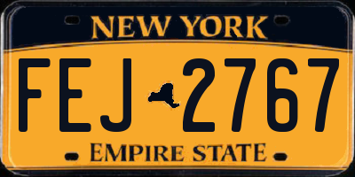 NY license plate FEJ2767