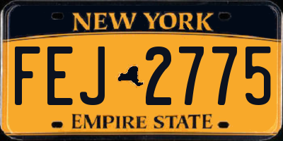 NY license plate FEJ2775