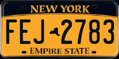 NY license plate FEJ2783