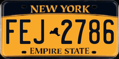 NY license plate FEJ2786