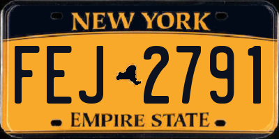 NY license plate FEJ2791