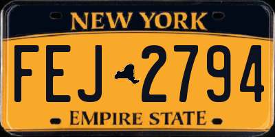 NY license plate FEJ2794