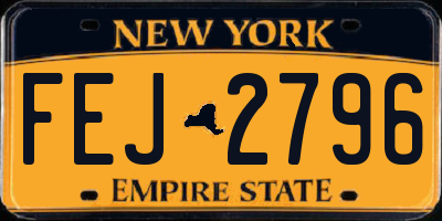 NY license plate FEJ2796