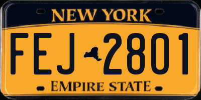 NY license plate FEJ2801