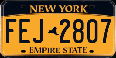 NY license plate FEJ2807