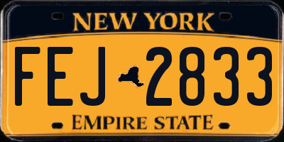 NY license plate FEJ2833