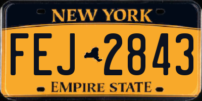 NY license plate FEJ2843