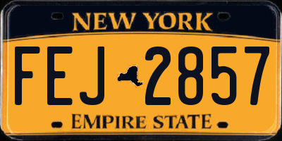NY license plate FEJ2857