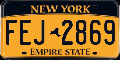 NY license plate FEJ2869
