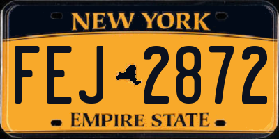 NY license plate FEJ2872
