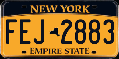 NY license plate FEJ2883