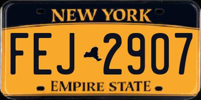 NY license plate FEJ2907
