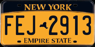 NY license plate FEJ2913