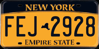 NY license plate FEJ2928