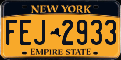 NY license plate FEJ2933