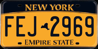 NY license plate FEJ2969