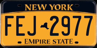 NY license plate FEJ2977