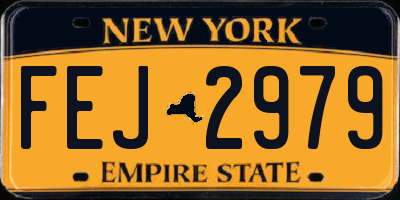 NY license plate FEJ2979