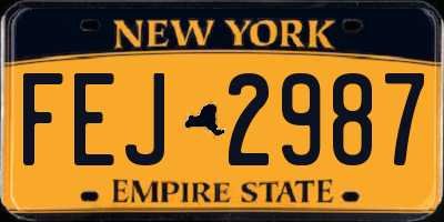 NY license plate FEJ2987