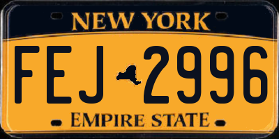 NY license plate FEJ2996
