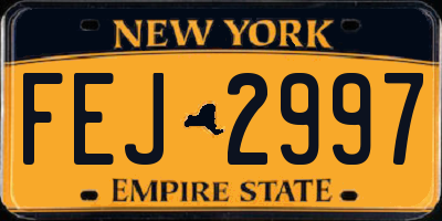 NY license plate FEJ2997