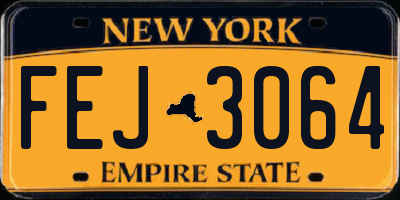 NY license plate FEJ3064