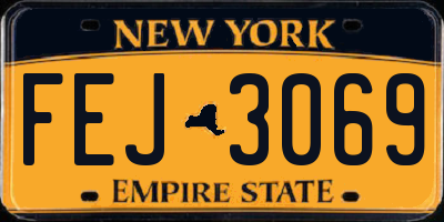 NY license plate FEJ3069