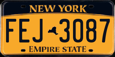 NY license plate FEJ3087