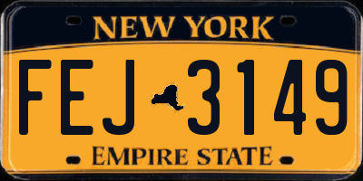 NY license plate FEJ3149