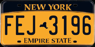 NY license plate FEJ3196
