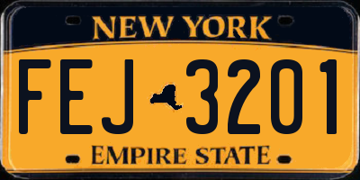 NY license plate FEJ3201