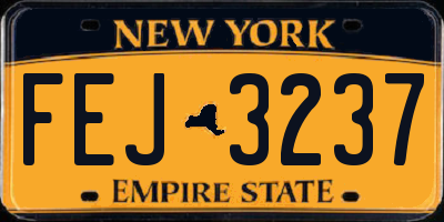NY license plate FEJ3237