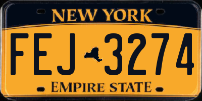 NY license plate FEJ3274